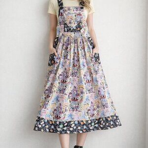 Dee's Designs Handmade Parisian  CAfe Print Pinafore Dress S
